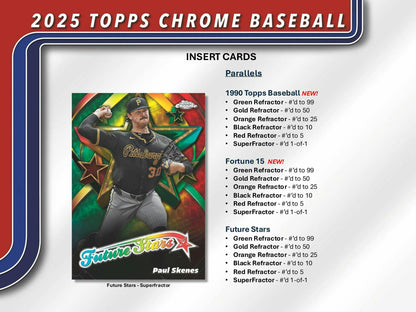 2025 Topps Chrome Baseball 7 - Pack Blaster Box - Columbia Hobby - Sports Card Boxes - Toploaders - Card Savers