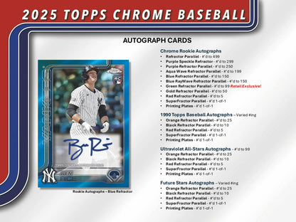 2025 Topps Chrome Baseball 7 - Pack Blaster Box - Columbia Hobby - Sports Card Boxes - Toploaders - Card Savers