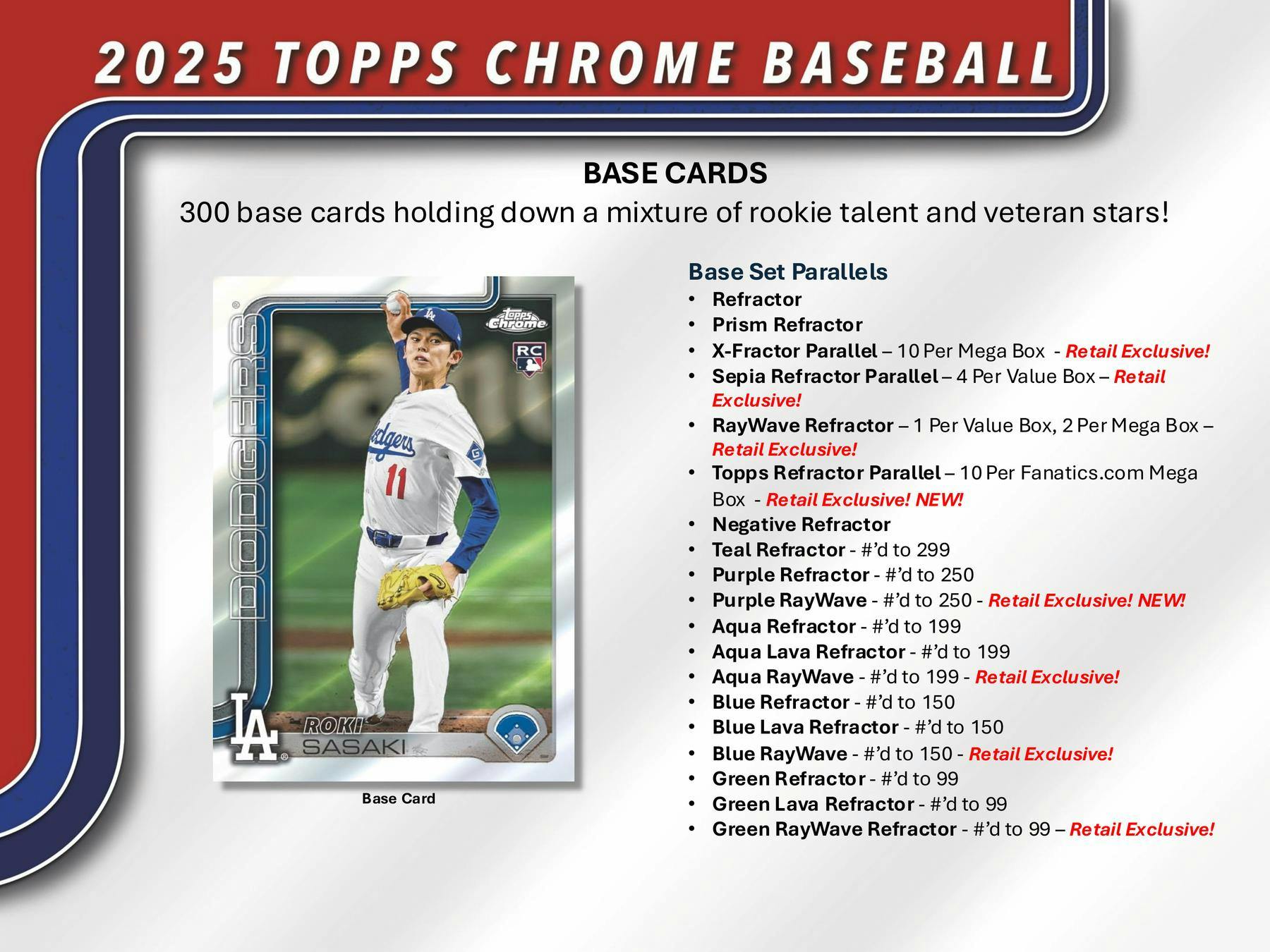 2025 Topps Chrome Baseball 7 - Pack Blaster Box - Columbia Hobby - Sports Card Boxes - Toploaders - Card Savers