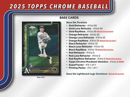2025 Topps Chrome Baseball 7 - Pack Blaster Box - Columbia Hobby - Sports Card Boxes - Toploaders - Card Savers