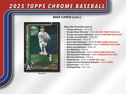 2025 Topps Chrome Baseball Breaker Delight Box | Columbia Sports Cards - Columbia Hobby - Sports Card Boxes - Toploaders - Card Savers
