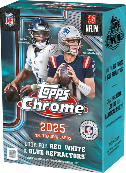 2025 Topps Chrome Football Blaster Box | Columbia Sports Cards - Columbia Hobby - Sports Card Boxes - Toploaders - Card Savers