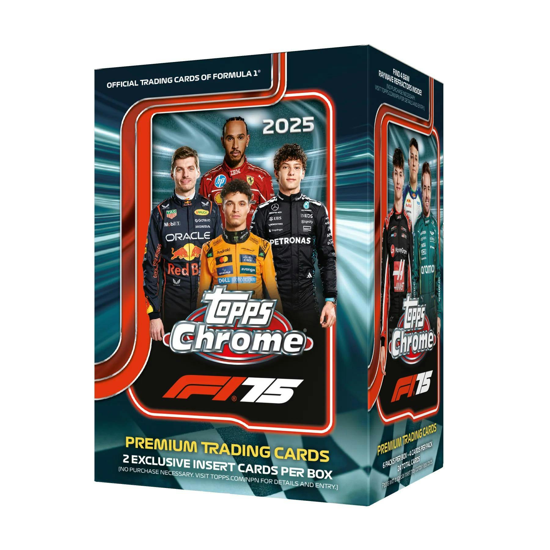 2025 Topps Chrome Formula 1 Racing 6 - Pack Blaster Box | Columbia Sports Cards - Columbia Hobby - Sports Card Boxes - Toploaders - Card Savers
