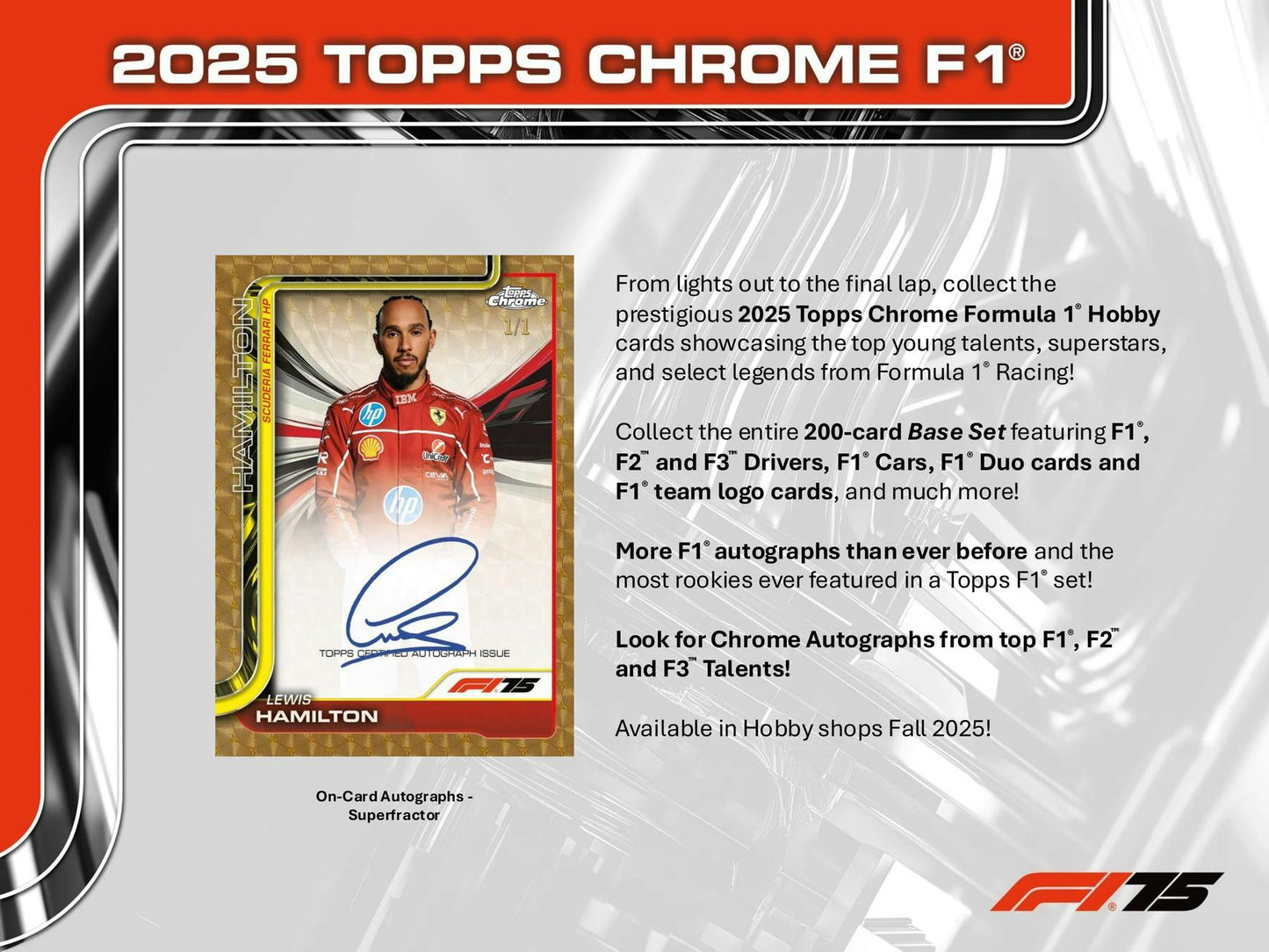 2025 Topps Chrome Formula 1 Racing Hobby Box | Columbia Sports Cards - Columbia Hobby - Sports Card Boxes - Toploaders - Card Savers