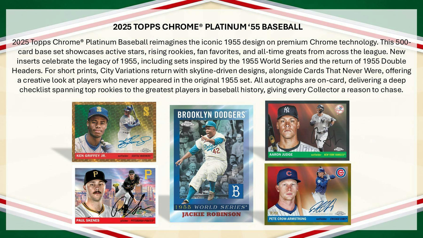 2025 Topps Chrome Platinum ’55 Baseball Blaster Box | Columbia Sports Cards - Columbia Sports Cards