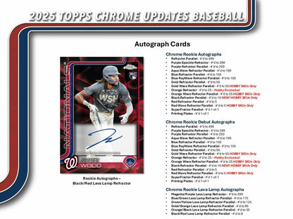 2025 Topps Chrome Update Series Baseball Hobby Box | Columbia Sports Cards - Columbia Hobby - Sports Card Boxes - Toploaders - Card Savers