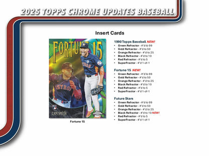 2025 Topps Chrome Update Series Baseball Hobby Box | Columbia Sports Cards - Columbia Hobby - Sports Card Boxes - Toploaders - Card Savers