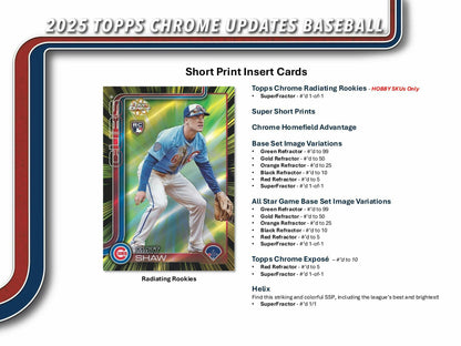 2025 Topps Chrome Update Series Baseball Hobby Jumbo Box - Columbia Hobby - Sports Card Boxes - Toploaders - Card Savers