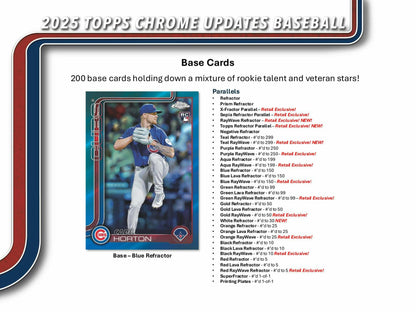 2025 Topps Chrome Update Series Baseball Mega Box | Columbia Sports Cards - Columbia Hobby - Sports Card Boxes - Toploaders - Card Savers