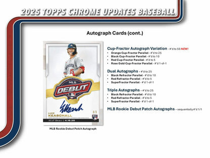2025 Topps Chrome Update Series Baseball Mega Box | Columbia Sports Cards - Columbia Hobby - Sports Card Boxes - Toploaders - Card Savers