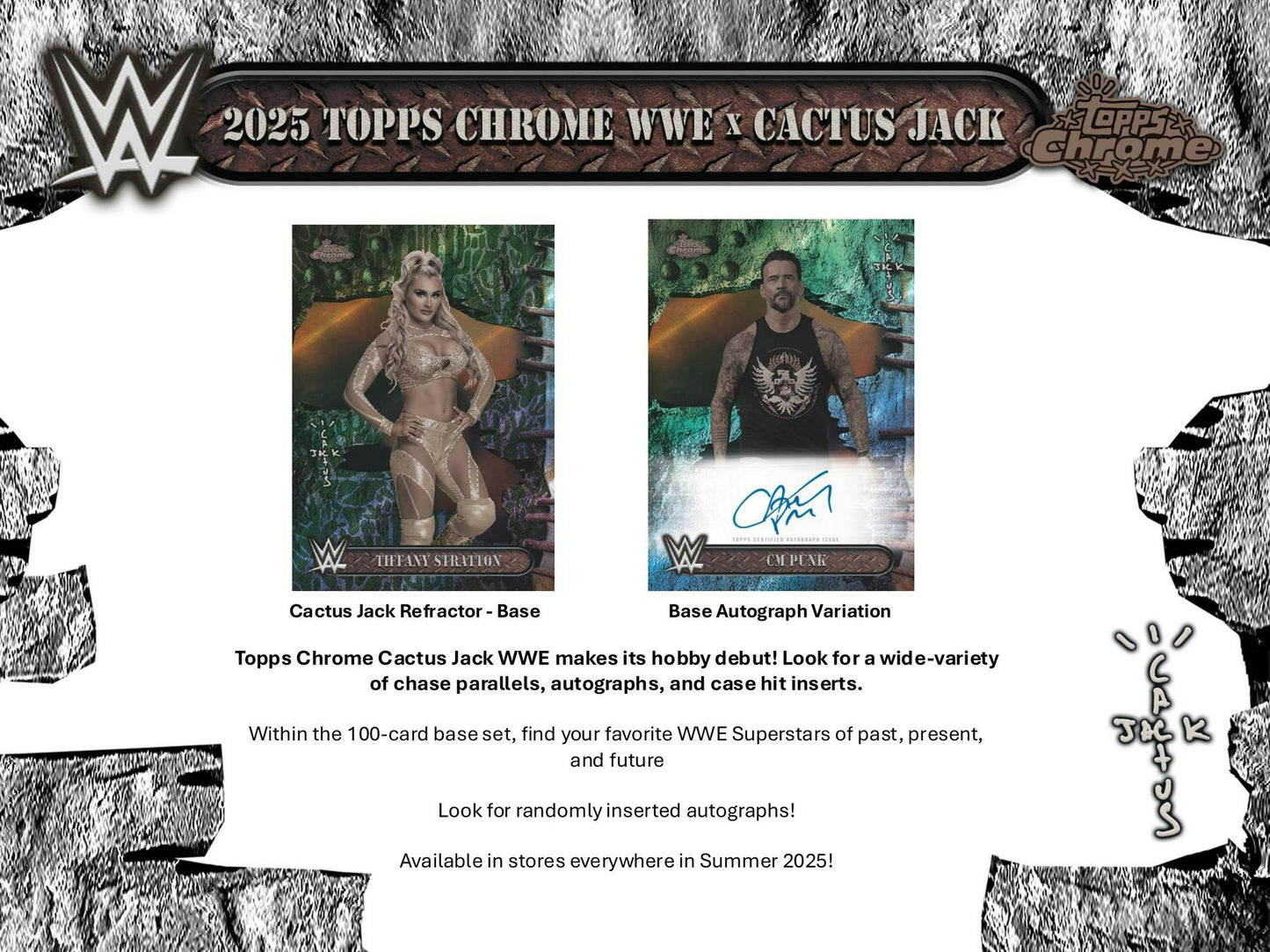 2025 Topps Chrome WWE x Cactus Jack Hobby Box | Columbia Sports Cards - Columbia Hobby - Sports Card Boxes - Toploaders - Card Savers
