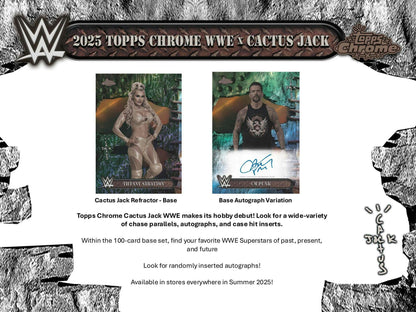 2025 Topps Chrome WWE x Cactus Jack Hobby Box | Columbia Sports Cards - Columbia Hobby - Sports Card Boxes - Toploaders - Card Savers