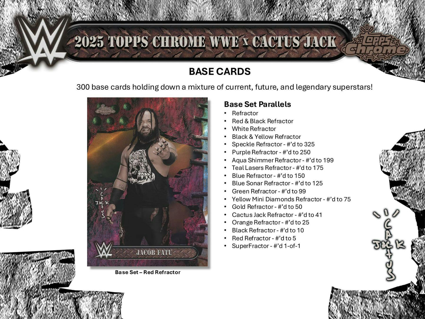 2025 Topps Chrome WWE x Cactus Jack Hobby Box | Columbia Sports Cards - Columbia Hobby - Sports Card Boxes - Toploaders - Card Savers