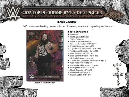 2025 Topps Chrome WWE x Cactus Jack Hobby Box | Columbia Sports Cards - Columbia Hobby - Sports Card Boxes - Toploaders - Card Savers