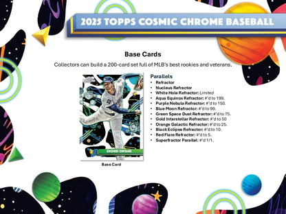 2025 Topps Cosmic Chrome Baseball Hobby Box | Columbia Sports Cards - Columbia Hobby - Sports Card Boxes - Toploaders - Card Savers