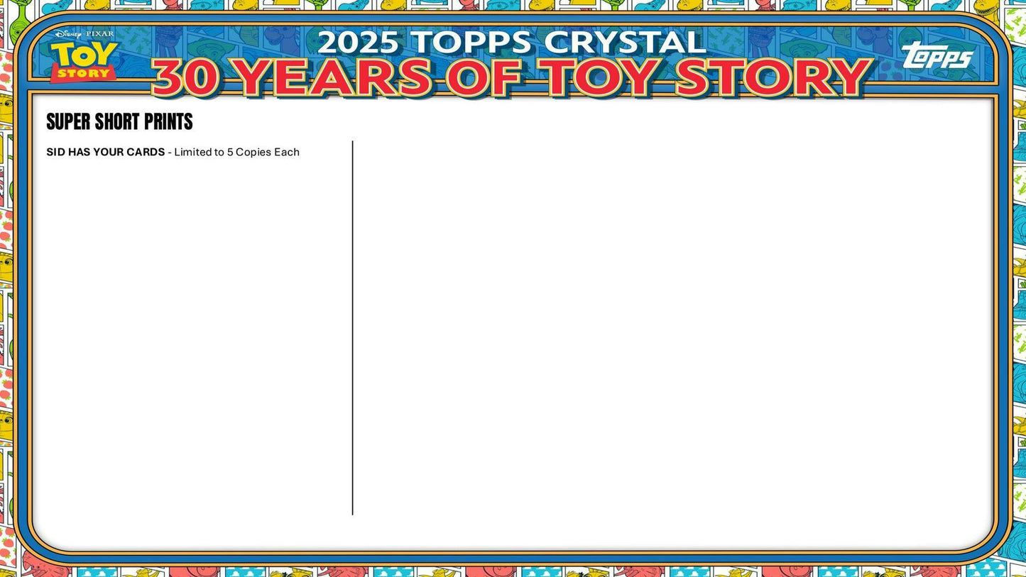 2025 Topps Crystal 30 Years of Toy Story Hobby Box | Columbia Sports Cards - Columbia Hobby - Sports Card Boxes - Toploaders - Card Savers
