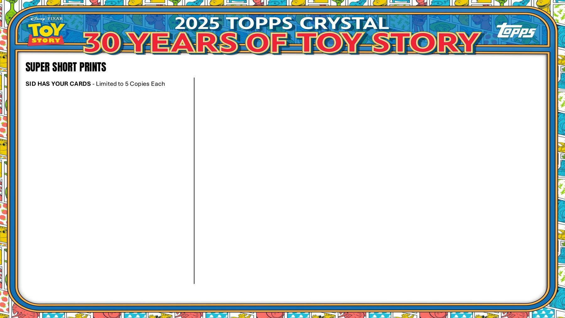 2025 Topps Crystal 30 Years of Toy Story Hobby Box | Columbia Sports Cards - Columbia Hobby - Sports Card Boxes - Toploaders - Card Savers