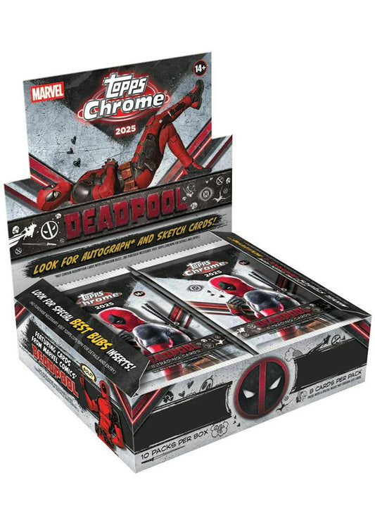 2025 Topps Deadpool Chrome Hobby Box | Columbia Sports Cards - Columbia Hobby - Sports Card Boxes - Toploaders - Card Savers