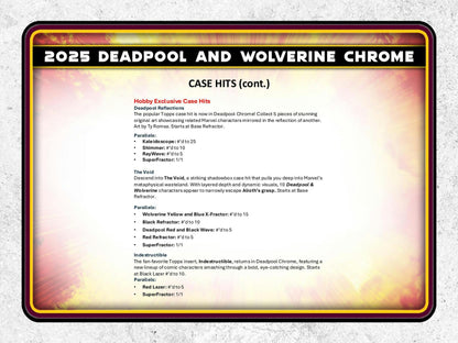 2025 Topps Deadpool Chrome Hobby Box | Columbia Sports Cards - Columbia Hobby - Sports Card Boxes - Toploaders - Card Savers
