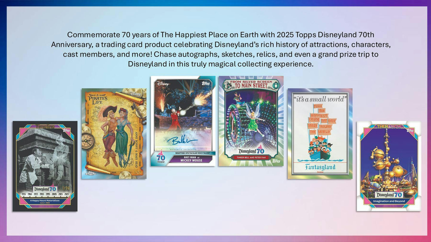 2025 Topps Disneyland 70th Anniversary Blaster Box | Columbia Sports Cards - Columbia Hobby - Sports Card Boxes - Toploaders - Card Savers
