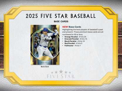 2025 Topps Five Star Baseball Hobby Box (Presell) - Columbia Hobby - Sports Card Boxes - Toploaders - Card Savers