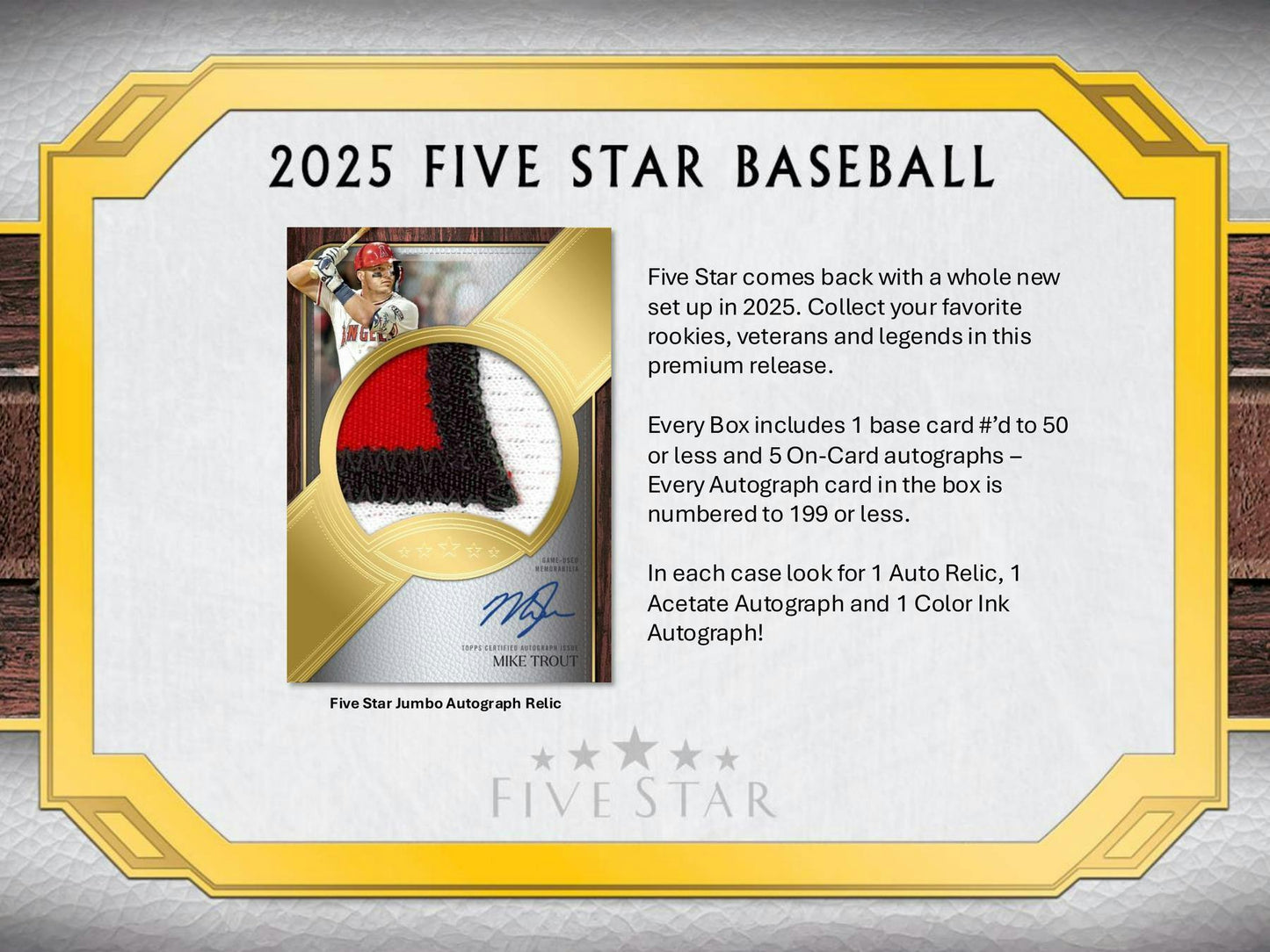 2025 Topps Five Star Baseball Hobby Box (Presell) - Columbia Hobby - Sports Card Boxes - Toploaders - Card Savers