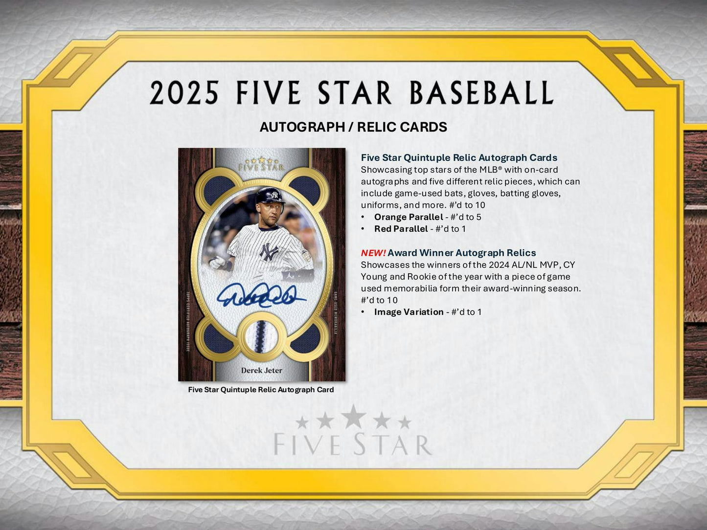 2025 Topps Five Star Baseball Hobby Box (Presell) - Columbia Hobby - Sports Card Boxes - Toploaders - Card Savers