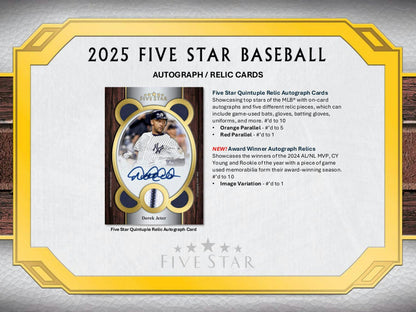 2025 Topps Five Star Baseball Hobby Box (Presell) - Columbia Hobby - Sports Card Boxes - Toploaders - Card Savers