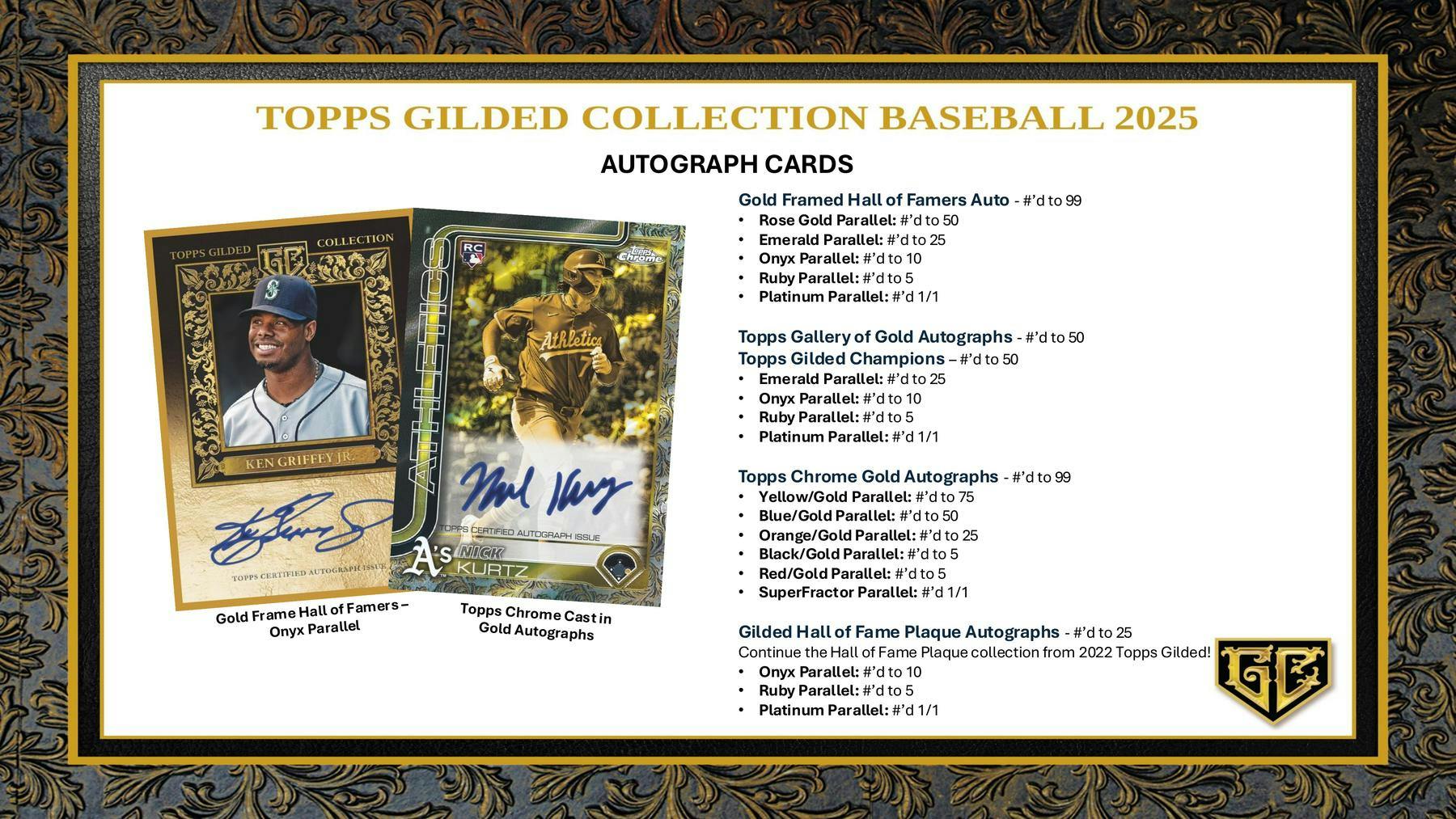 2025 Topps Gilded Collection Baseball Hobby Box | Columbia Sports Cards - Columbia Hobby - Sports Card Boxes - Toploaders - Card Savers