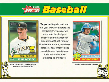 2025 Topps Heritage Baseball 8 - Pack Blaster Box - Columbia Hobby - Sports Card Boxes - Toploaders - Card Savers