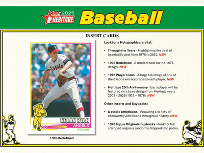 2025 Topps Heritage Baseball Hobby Box - Columbia Hobby - Sports Card Boxes - Toploaders - Card Savers