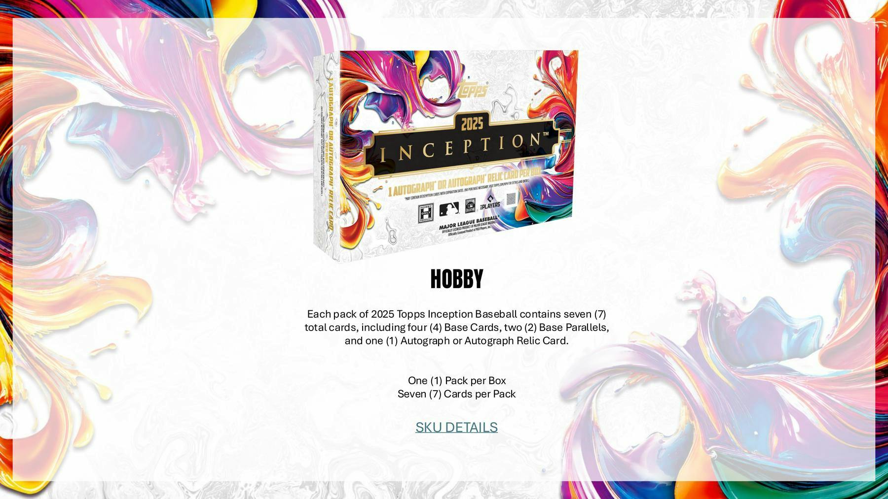 2025 Topps Inception Baseball Hobby Box | Columbia Sports Cards - Columbia Sports Cards