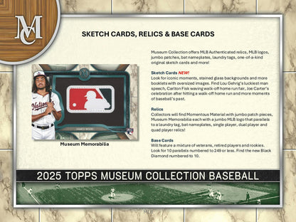 2025 Topps Museum Collection Baseball Hobby Box | Columbia Sports Cards - Columbia Hobby - Sports Card Boxes - Toploaders - Card Savers