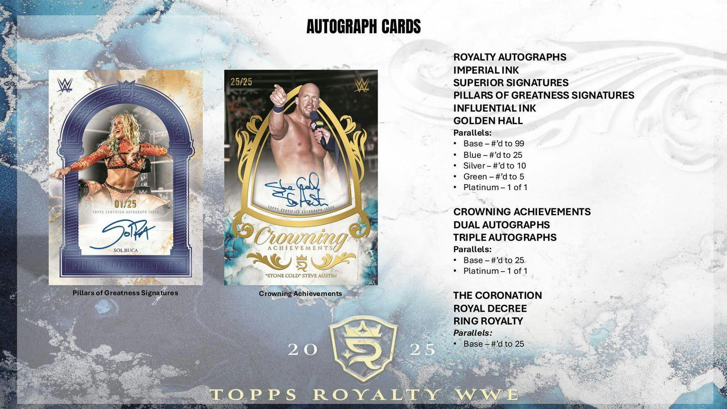 2025 Topps Royalty WWE Wrestling Hobby Box | Columbia Sports Cards - Columbia Hobby - Sports Card Boxes - Toploaders - Card Savers