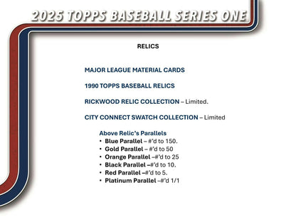 2025 Topps Series 1 Baseball Hanger Box - Columbia Hobby - Sports Card Boxes - Toploaders - Card Savers