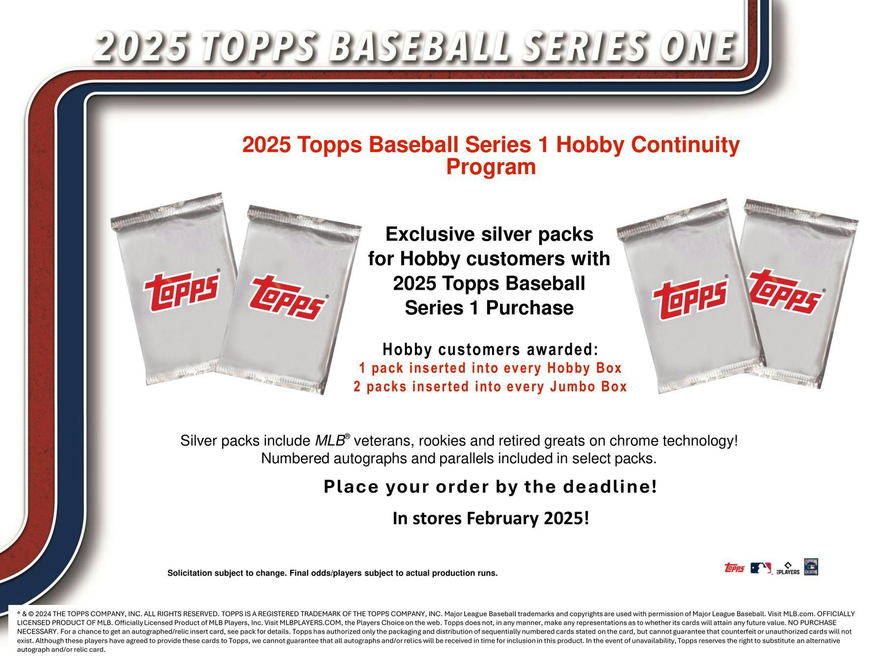 2025 Topps Series 1 Baseball Hobby Jumbo Box - Columbia Hobby - Sports Card Boxes - Toploaders - Card Savers