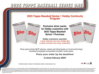2025 Topps Series 1 Baseball Hobby Jumbo Box - Columbia Hobby - Sports Card Boxes - Toploaders - Card Savers