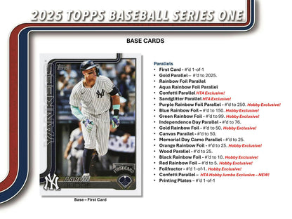 2025 Topps Series 1 Baseball Hobby Jumbo Box - Columbia Hobby - Sports Card Boxes - Toploaders - Card Savers