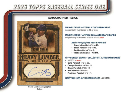 2025 Topps Series 1 Baseball Retail 20 - Pack Box - Columbia Hobby - Sports Card Boxes - Toploaders - Card Savers