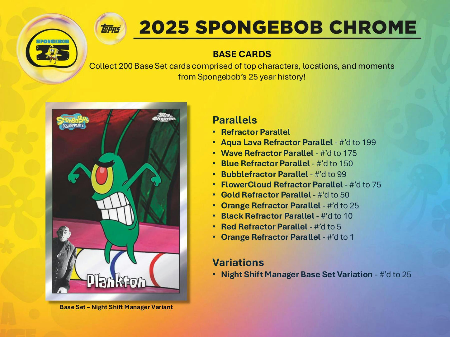 2025 Topps SpongeBob Chrome 25th Anniversary Hobby Box | Columbia Sports Cards - Columbia Hobby - Sports Card Boxes - Toploaders - Card Savers