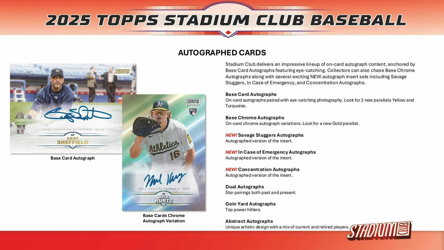 2025 Topps Stadium Club Baseball 8 - Pack Blaster Box | Columbia Sports Cards - Columbia Hobby - Sports Card Boxes - Toploaders - Card Savers