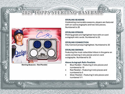 2025 Topps Sterling Baseball Hobby Box - Columbia Hobby - Sports Card Boxes - Toploaders - Card Savers