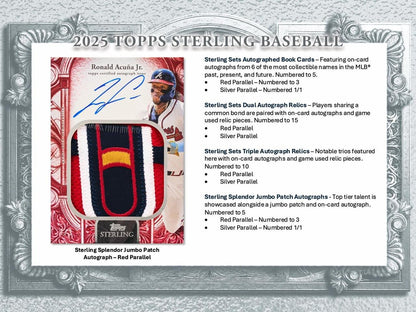 2025 Topps Sterling Baseball Hobby Box - Columbia Hobby - Sports Card Boxes - Toploaders - Card Savers