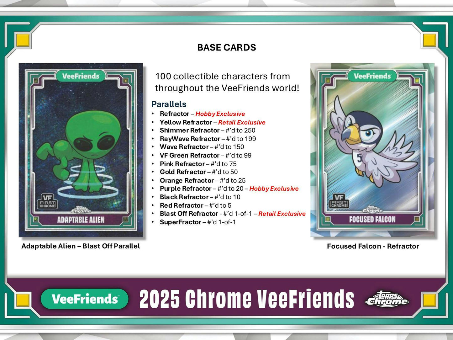 2025 Topps VeeFriends Chrome Hobby Box - Columbia Hobby - Sports Card Boxes - Toploaders - Card Savers
