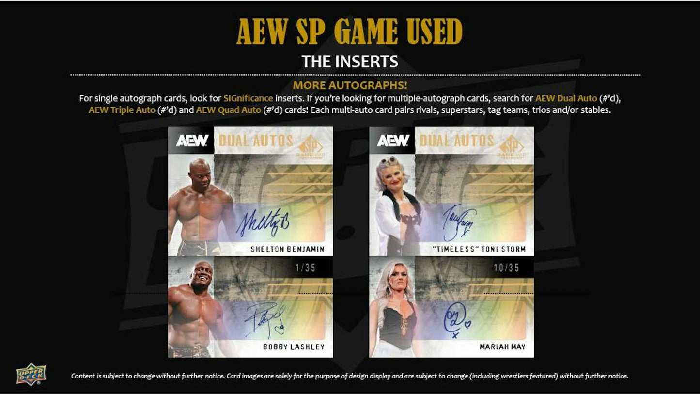 2025 Upper Deck AEW SP Game Used Wrestling Hobby Box - Columbia Hobby - Sports Card Boxes - Toploaders - Card Savers