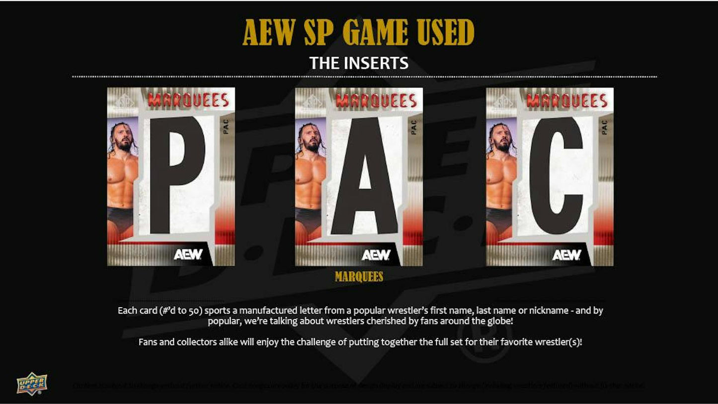 2025 Upper Deck AEW SP Game Used Wrestling Hobby Box - Columbia Hobby - Sports Card Boxes - Toploaders - Card Savers