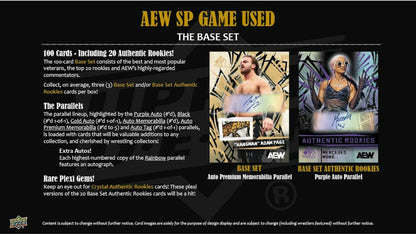 2025 Upper Deck AEW SP Game Used Wrestling Hobby Box - Columbia Hobby - Sports Card Boxes - Toploaders - Card Savers