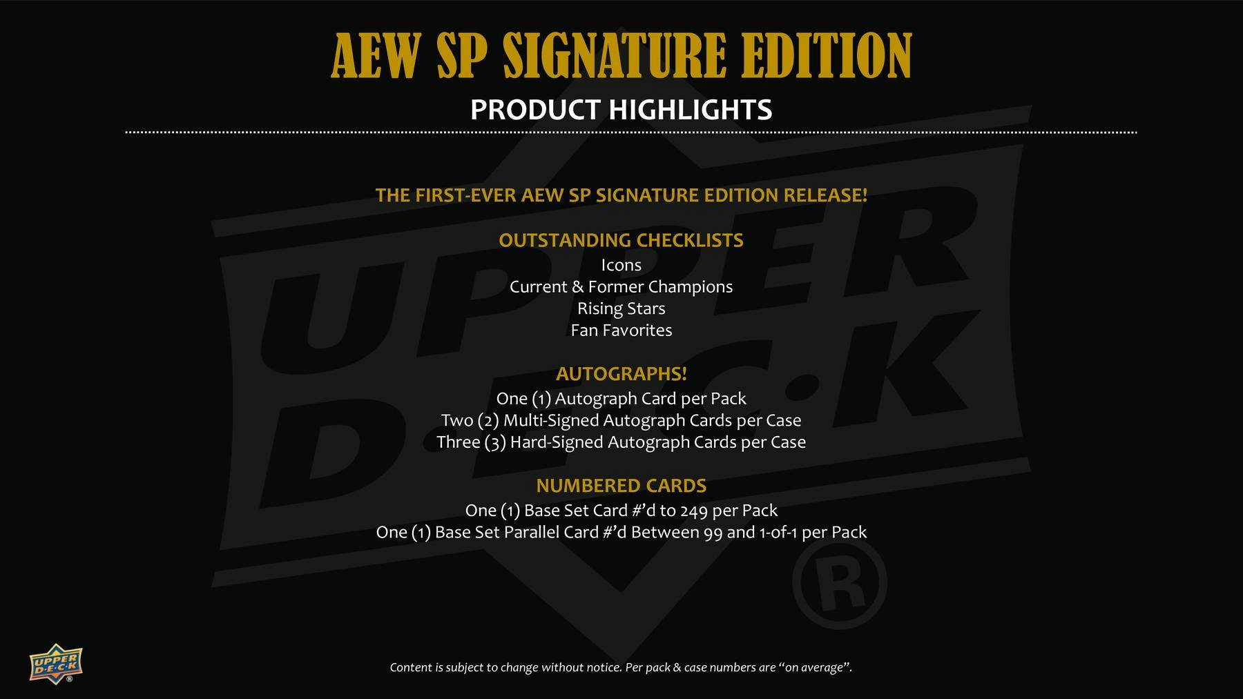 2025 Upper Deck SP Signature Edition AEW Wrestling Hobby Box - Columbia Hobby - Sports Card Boxes - Toploaders - Card Savers