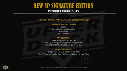2025 Upper Deck SP Signature Edition AEW Wrestling Hobby Box - Columbia Hobby - Sports Card Boxes - Toploaders - Card Savers