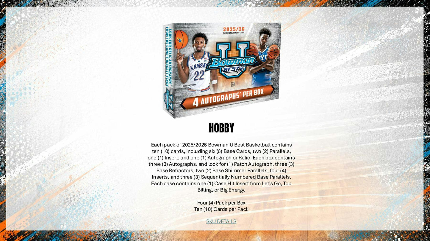 2025/26 Bowman University Best Basketball Hobby Box | Columbia Sports Cards - Columbia Hobby - Sports Card Boxes - Toploaders - Card Savers